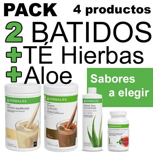 Pack 2 Batidos Herbalife + 1 Té Hierbas 50gr. + 1 Aloe